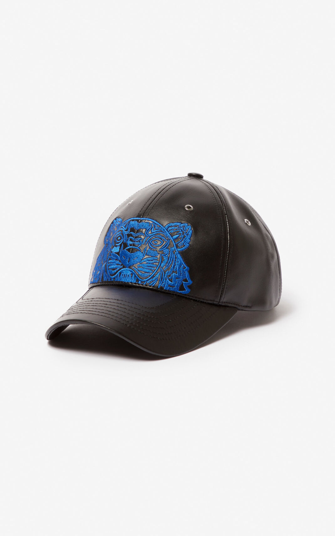 Kenzo Tiger Cuero Gorras Hombre Negras | 1439602-ZA